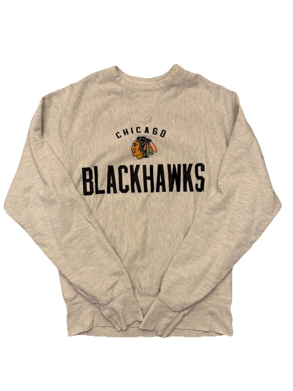 Champion Reverse Weave Chicago Blackhawks NHL Crewneck Sweatshirt Grey Small